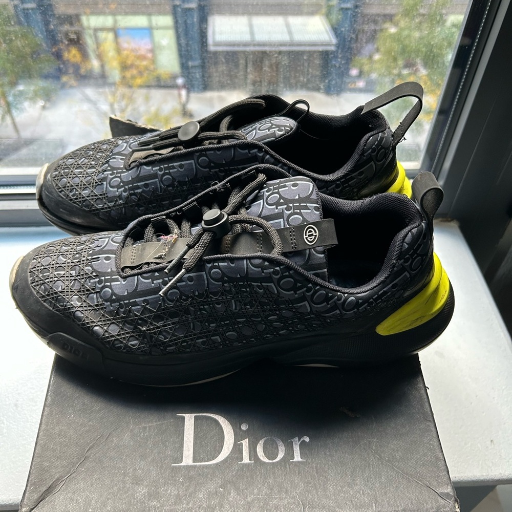 Dior Black Blue Logo Sneakers - Picture 2 of 4